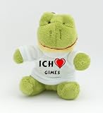 Produkt-Bild: Pl&uuml;sch Frosch Schl&uuml;sselhalter mit T-shirt mit Aufschrift Ich liebe Gimes