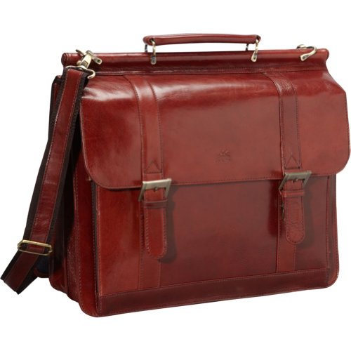 Mancini Leather Goods Luxurious Italian Leather Laptop Briefcase All