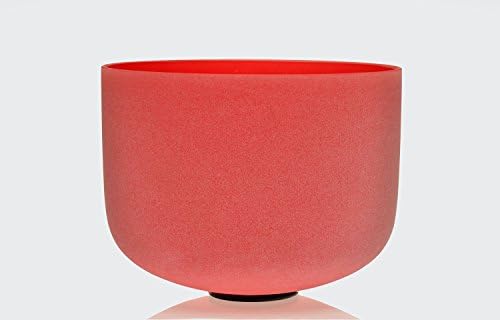 ABuddha® 10 Inch Root Chakra C Note Red Color Frosted Quartz Singing Bowl Crystal Singing Bowl Set for Healing