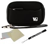 Black – Black Trim Slim Protective Soft Neoprene Cover Carrying Case Sleeve with Extra Pocket for Sony Cyber-Shot DSC-H55 DSC-H70 DSC-HX7V DSC-HX9V DSC-T99 DSC-T110 DSC-TX5 DSC-TX9 DSC-TX10 DSC Cybershot Point and Shoot Digital Camera + Includes a anti glare screen protector, will protect from any small scratches and dirt.