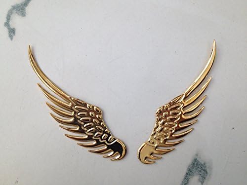 Universal Golden Metal Angel Wings Decorative Stickers for Toyota MR2 Celica Super Previa IQ Verso Venza Matrix Avensis Etios Prius GT86 Camry Aurion Avalon Yaris Vios Prado Auris 4Runner RAV4 Harrier Corolla Kluger Aygo Highlander
