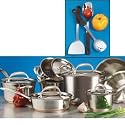 18/10 Kirkland Signature Stainless Steel 16 Piece Professional Cookware Set wtih Copper Bonded 5-ply Base