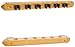 Hj Scott CR1022 6-Cue Wall Mount Billiard Cue Rack with Cue Clips, Oak