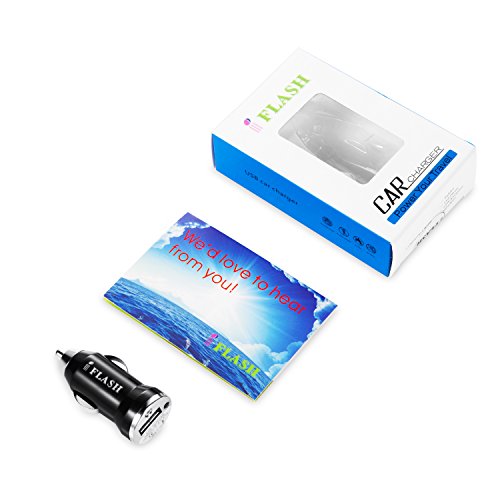 iFlash® Mini USB Car Charger Vehicle Power Adapter - Black for Apple iPhone 6 Plus / 6 / 5 / 4 / 4S 16GB / 32GB 4th Generation (Support all iPod, iPhone Models)