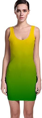 Yellow to Green Gradient Bodycon Dress