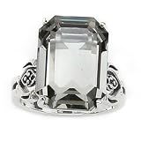 Barse Sterling Silver Faceted Black Diamond Crystal Ring