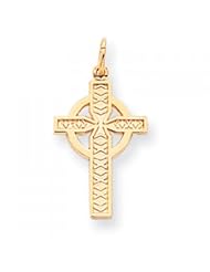 10k Yellow Gold Cross Charm - Religious Jewelry
