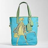 41vgdVjVvrL._SL160_ - Coach Handbag - Bonnie Novice Shopper Beach Book Computer Canvas Tote Bag Blue Green Brass 13383 - coach-handbags-discount