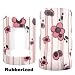 White with Pink Flowers Drop Lines Design Rubber Feel Snap-On Cover Hard Case Cell Phone Protector for Motorola V750 Adventure