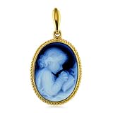 14K Yellow Gold Child Cameo Pendant