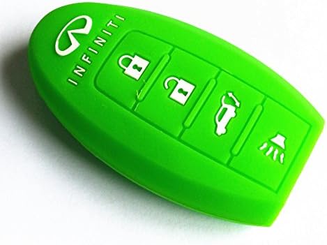 Protecting Bag Silicone key Case Cover For 4 Buttons Infiniti Smart Key Case Shell G series G37 JX35 Q series Q50 Q60S Q70L QX EX FX M series (green)