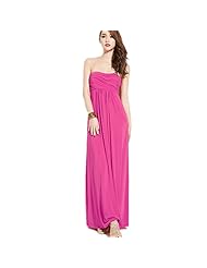 Strapless Summer Polyester Ruched Pleated Off the Shoulder Sleeveless Floor Length Evening Dress/Bridesmaid Dress/Party Dress/Maxi Dress 