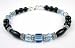 Aquamarine Birthstone Bracelet, Sterling Silver and Swarovski Crystals