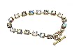 Bracelet - B125 - Swarovski (tm) Crystal Stones - Antique Gold Tone Metal ~ Blk Diamond Mix