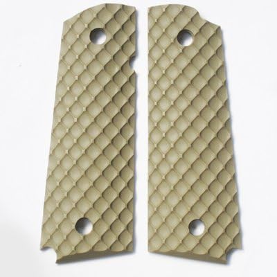 Custom "D-Fense" High-Impact Polymer 1911 Grips in Desert Tan