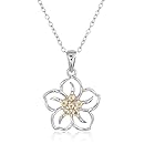 Sterling Silver Citrine Flower Pendant Necklace, 18"