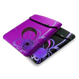 E-volve reversible neoprene sleeve case cover for netbook / laptop / notebook - Flare design - in size: 12 & 13 inch 13.3 13 / colour: Purple / Compatible with (Apple Macbook Air / Macbook Pro 13 inch)