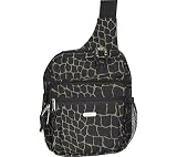 Baggallini Giraffe Crinkle Nylon Messenger bagg