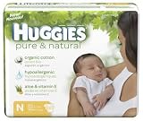 Huggies Pure & Natural Diapers, Size N, Super Mega 60 ea