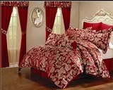 20Pc. Jacquard Bed In a Bag Mega Super Set w/ Matching Window Curtains and Pillows