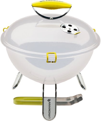 Landmann 31376 Barbecue à Charbon Sphérique Émaillée Blanc 38 x 38 x 21 cm