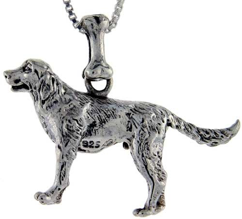Sterling Silver Golden Retriever Dog Pendant ? Sterling Silver Golden Retriever Dog Pendant ?