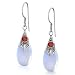 Bling Jewelry Sterling Silver Opal-lite Earrings Dangle Style & Garnet Gemstone