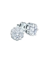 14K Yellow/White Gold 1/2 ct. Diamond Floral Earrings