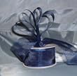 Sheer Organza Ribbon Mono Edge - 1.5" - 25 Yards (75 FT) - Navy Blue