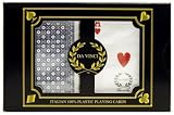 Da Vinci Neve, Italian 100% Plastic Playing Cards, 2-Deck Bridge Size Set by Modiano, Regular Index