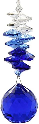 Anna Crystalworld 30mm Austrian Crystal Ornament Ball Suncatcher Window Prism Light Catcher - Outdoor Deco (Blue)
