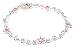 Silver White / Pink Cubic Zirconia Stars Bracelet 7.5