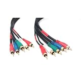 Micro Connectors M05-1006 (5) RCA Male To (5) RCA Male Multimedia Audio Video Component Cable (6 feet)