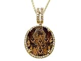 13.15 cttw Genuine Smoky Quartz Pendant by Effy Collection® in 14k Yellow Gold