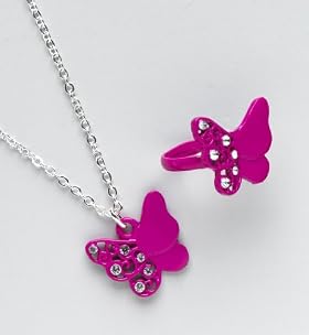 Diamanté Butterfly Necklace 