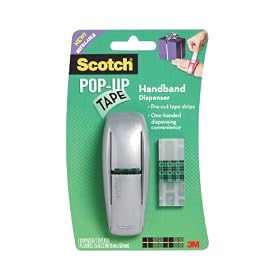 Scotch PopUp Tape Handband Dispenser, 0.75 x 2 Inches, 75 Strips per Pad (1 Pad per Pack) (96-G)