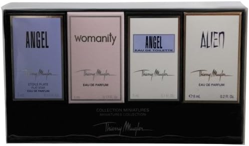 ANGEL VARIETY by Thierry Mugler 4 PIECE MINI VARIETY SET WITH ANGEL & ALIEN & ANGEL COMET & THIERRY MUGLER WOMANITY AND ALL ARE MINIS