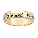 Personalized 5mm. Gold-Over-Sterling Silver Band with Message Outside