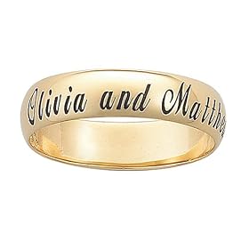 Personalized 5mm. Gold-Over-Sterling Silver Band with Message Outside