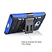 Sharp Aquos Crystal Case, Combo Rugged Shell Cover Holster with Built-in Kickstand and Holster Locking Belt Clip Blue + Circle(TM) Stylus Touch Screen Pen and Screen Protector
