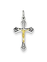Sterling Silver & Vermeil Crucifix Charm