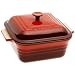 Le Creuset Stoneware 3-Quart Square Casserole with Lid, Cherry