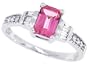 1.25ct Emerald Cut Pink Topaz Ring with Diamonds in 14Kt White Gold-8
