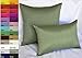 Aiking Home Solid Faux Silk Decorative Pillow Cover, Zipper Closure, 12 by 18 Inches, Sage