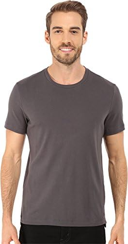 Kenneth Cole Sportswear Men's Short Sleeve Rib Crew w/ Zipper Ash Grey T-Shirt LG