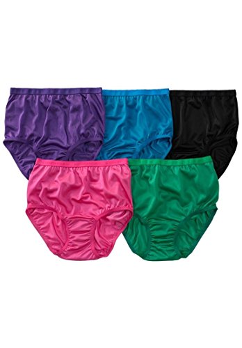 Comfort Choice Women's Plus Size 5-Pack Nylon Brief