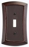 AmerTac 4042T 1 Toggle Napa Wood/Leather Wallplate, Chocolate