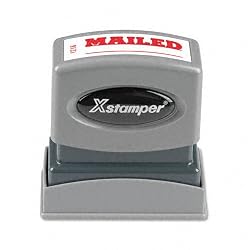 Xstamper One-Color Title Message Stamp, Mailed, Pre-Inked/Re-Inkable, Red (1218)