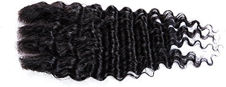 ShowLife 100% Virgin Human Hair 3 Part Brazilian Deep Wave 8"-18" 6A Natural Color Human Hair Top Lace Closure