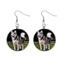Alaskan Malamute Dangle Button Earrings